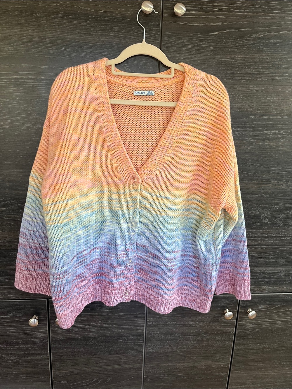 Venice Love Sunset Ombre Cardigan XL